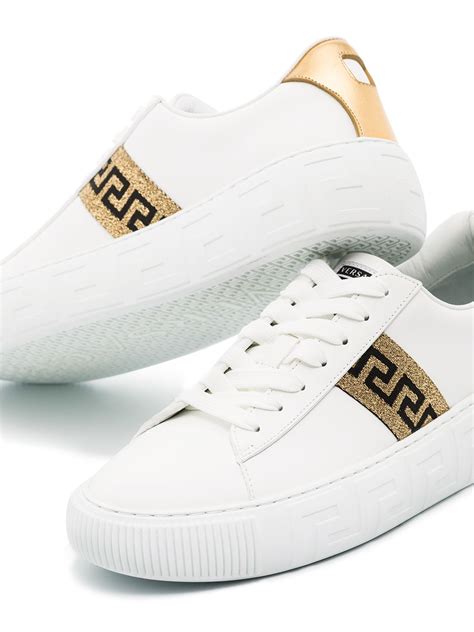 versace collection low top side bit sneaker men|Versace greca sneakers men.